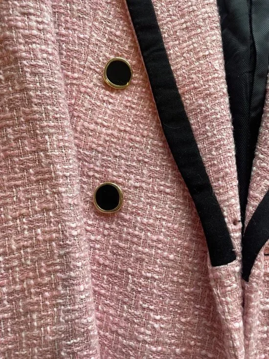 Zara Pink Tweed Blazer – Size S - Picture 4 of 5
